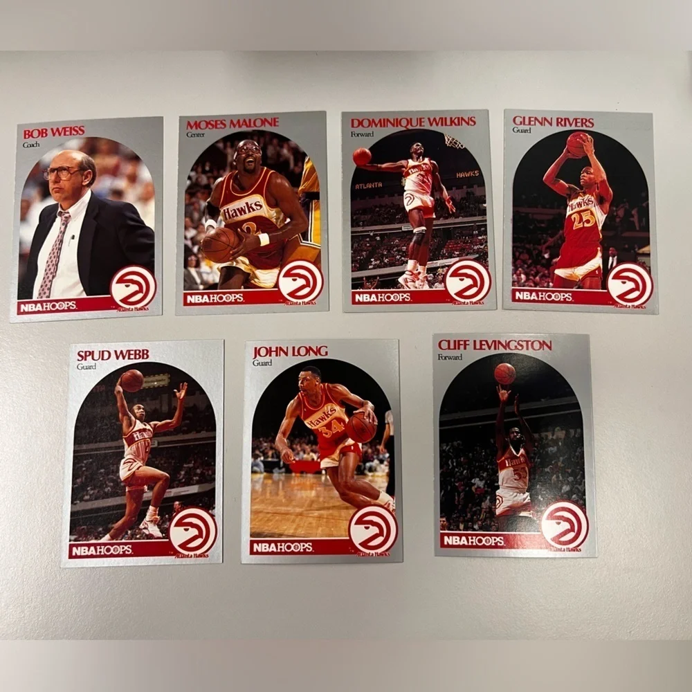 Vintage NBA Hoops Atlanta Hawks Player Lot - 1990-91 Era Basketball Cards